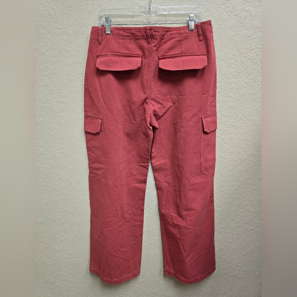 Umgee NWT Pink Cotton Cargo Wide Leg Pants Size Large - Picture 6 of 7